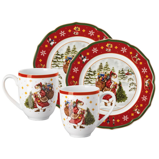 Hutschenreuther Happy Winter Time Mug and Plate Set - Red