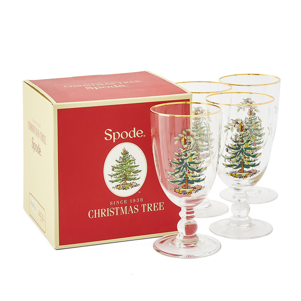 Spode Christmas Tree Goblets Set of 4