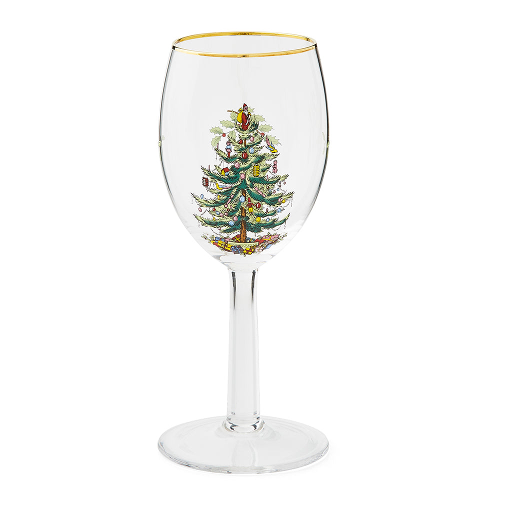 Spode Christmas Tree Wine Glasses Set of 4