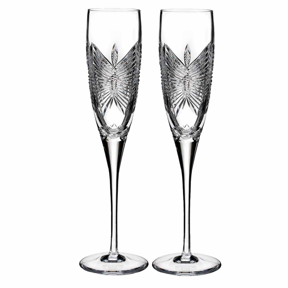Waterford Crystal Love Happiness Champagne Flute Set of 2