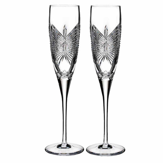 Waterford Crystal Love Happiness Champagne Flute Set of 2