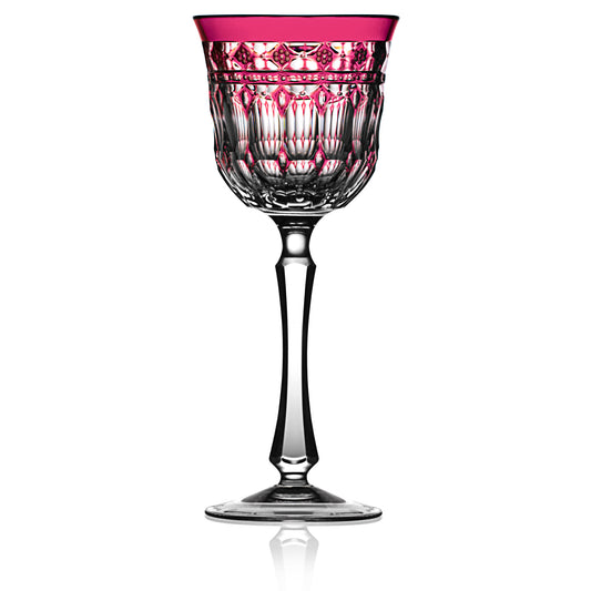 Varga Crystal Barcelona Raspberry Red Wine Glass