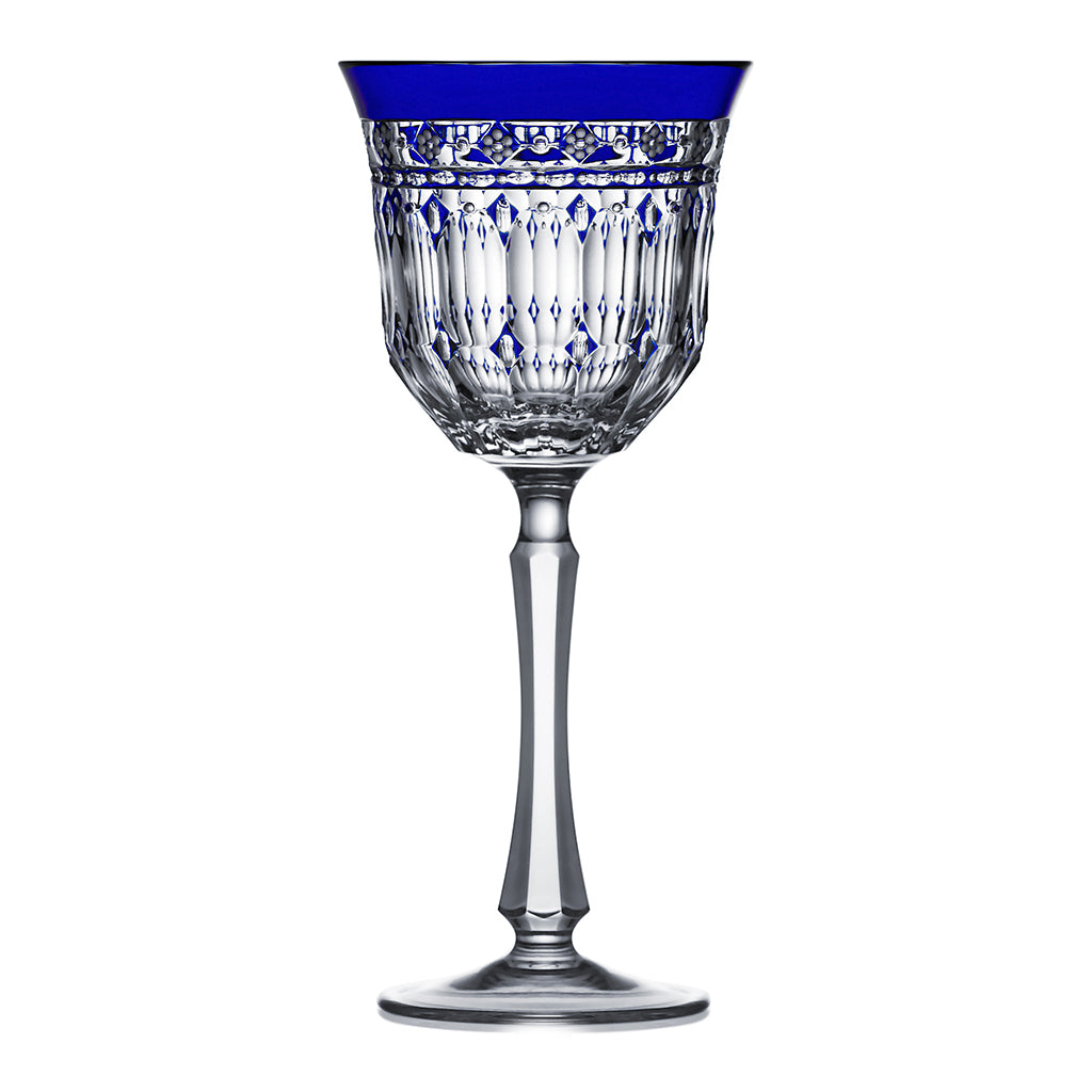 Varga Crystal Barcelona Cobalt Blue Water Goblet