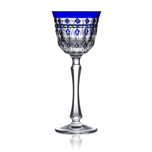 Varga Crystal Barcelona Cobalt Blue Red Wine Glass