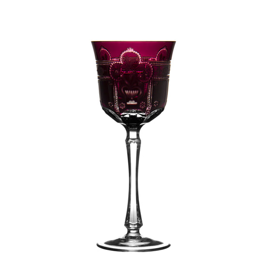 Varga Crystal Imperial Amethyst Red Wine Glass Pressed Stem