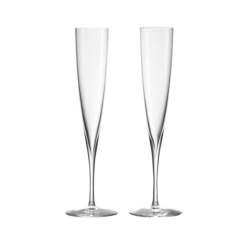 Waterford Crystal Elegance Trumpet Flute Champagne Glasses, Set of 2