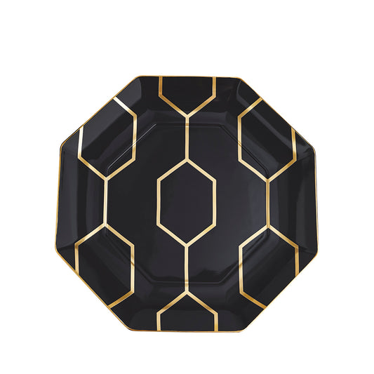 Wedgwood Gio Gold Octagonal Side Plate Charcoal 23cm