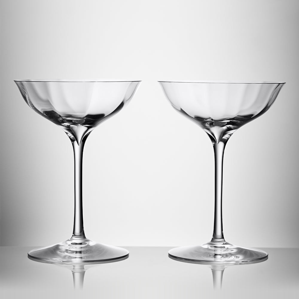 Waterford Crystal Elegance Optic Belle Coupe Glass Set of 2