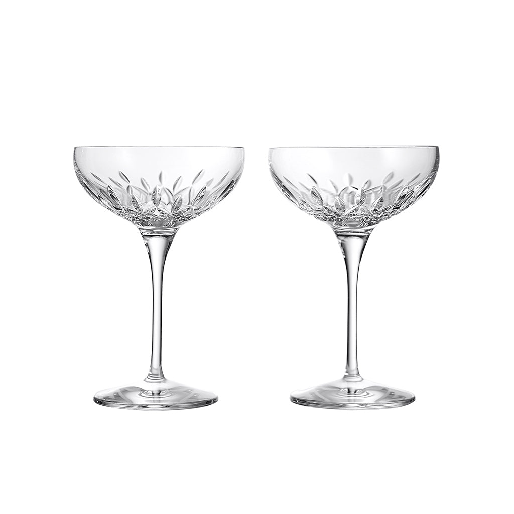 Waterford Crystal Lismore Essence Champagne Saucers, Set of 2