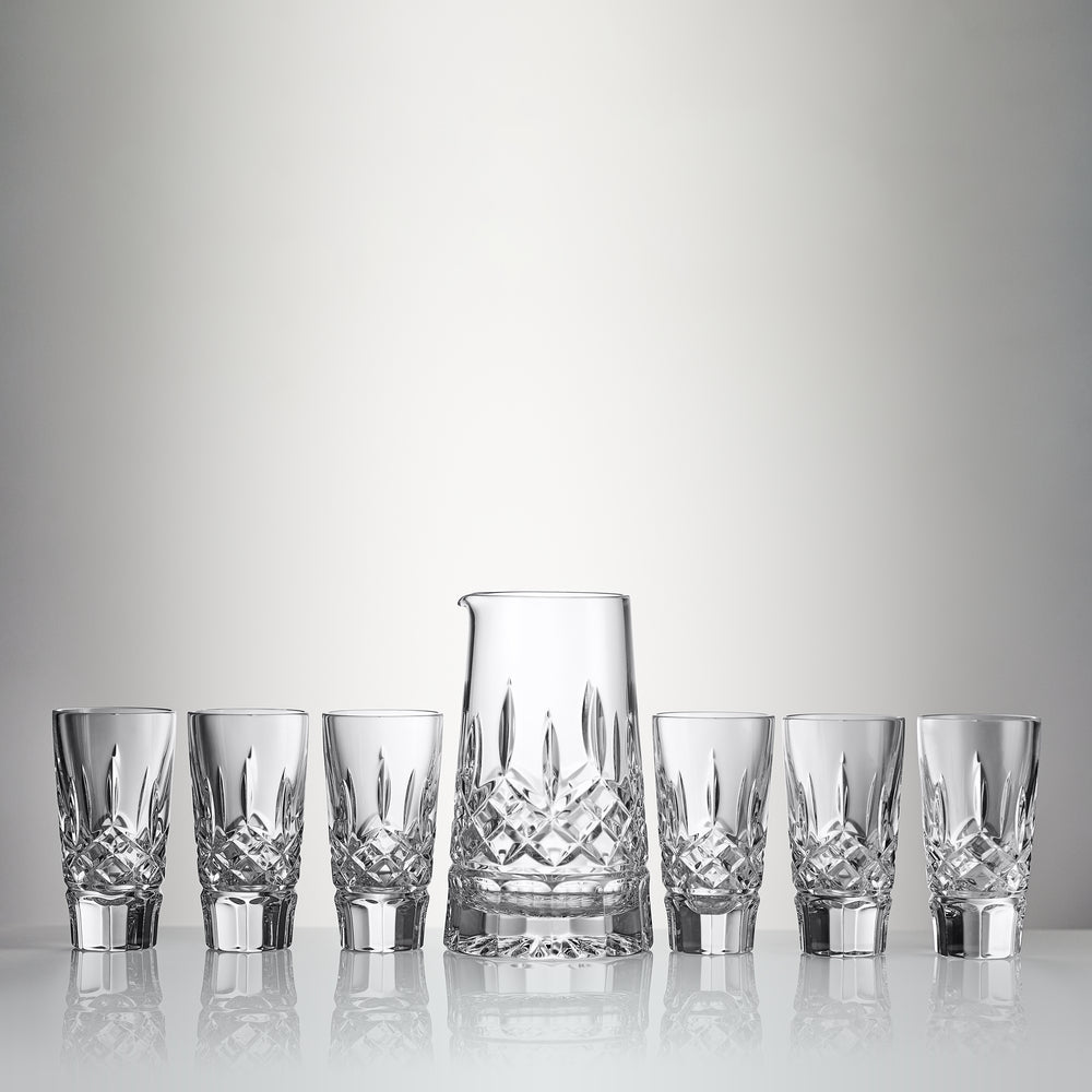 Waterford Crystal Lismore Pitcher and Shot Glass Set