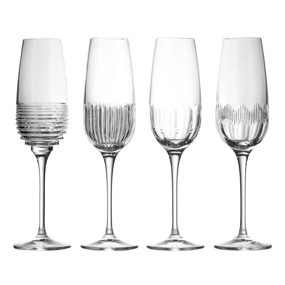 Waterford Crystal Mixology Champagne Flute Mixed Set of 4
