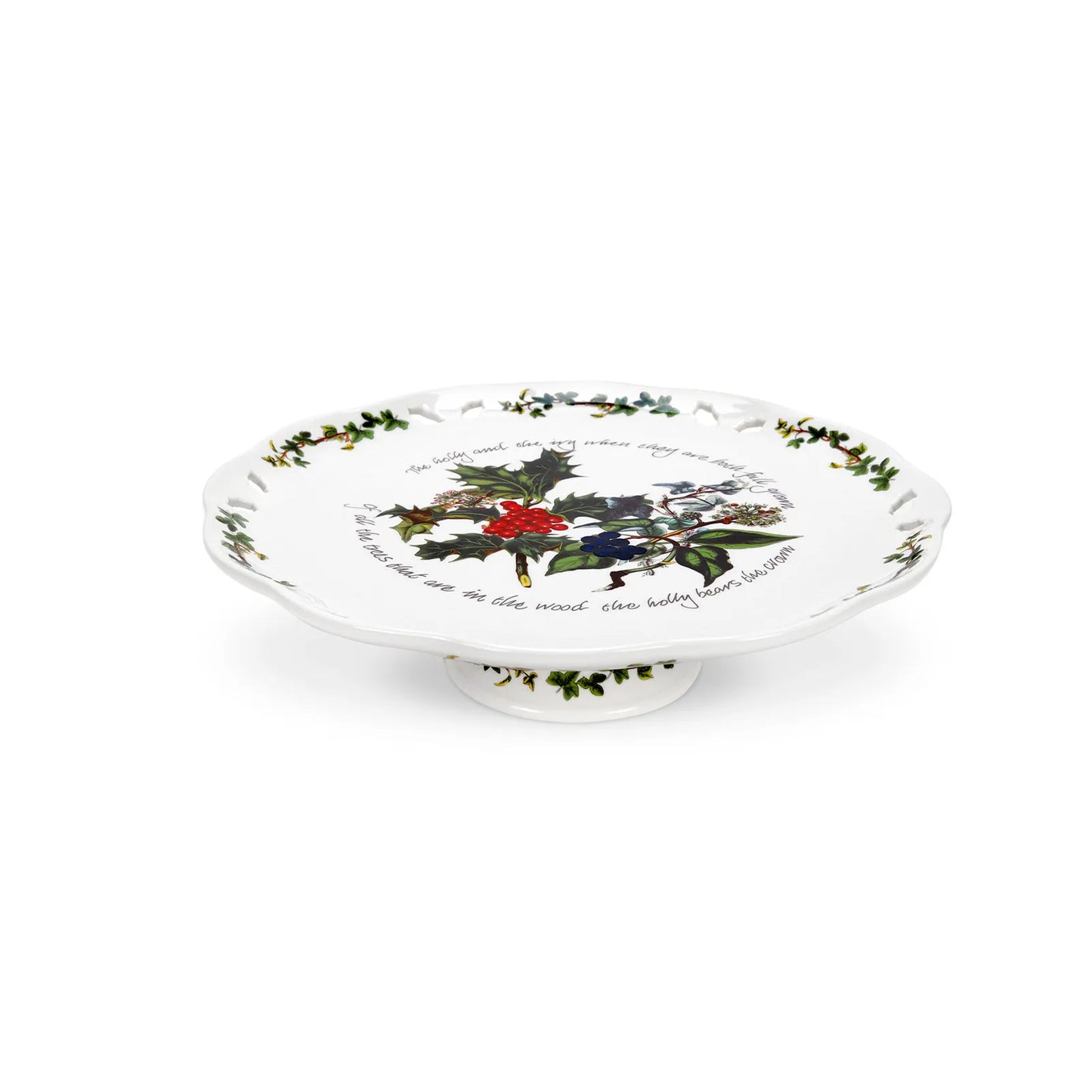 Portmeirion Holly and Ivy Footed Cake Plate
