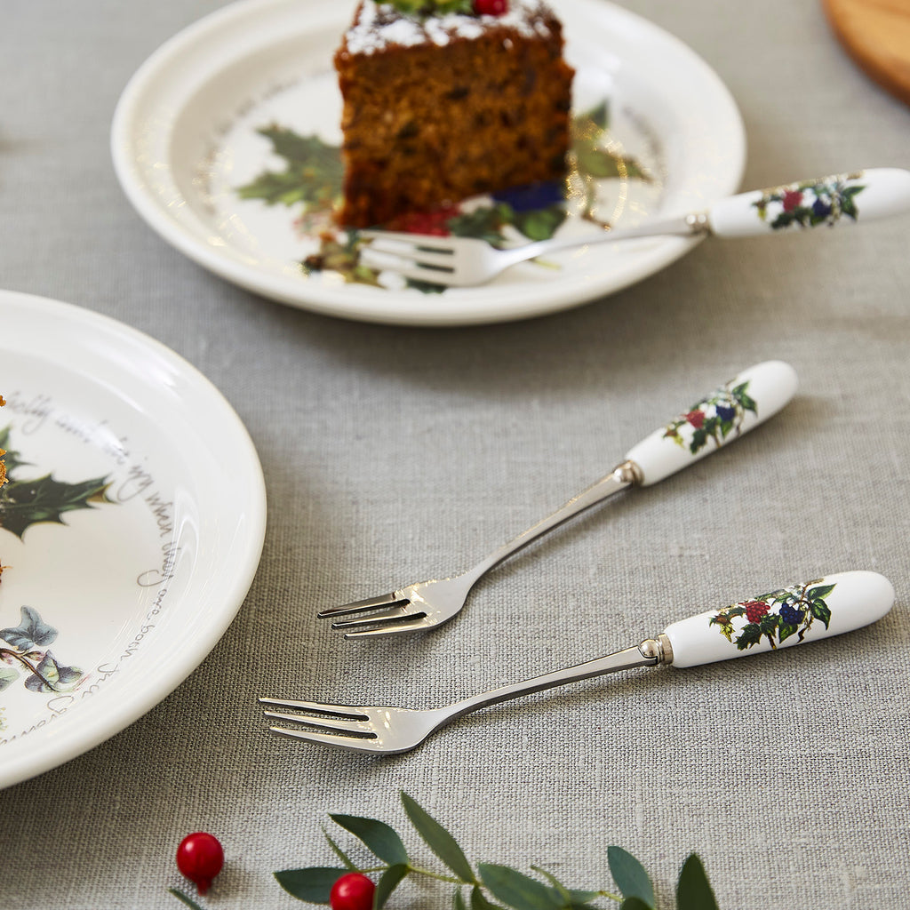 Portmeirion Holly and Ivy Set of 6 Pastry Forks