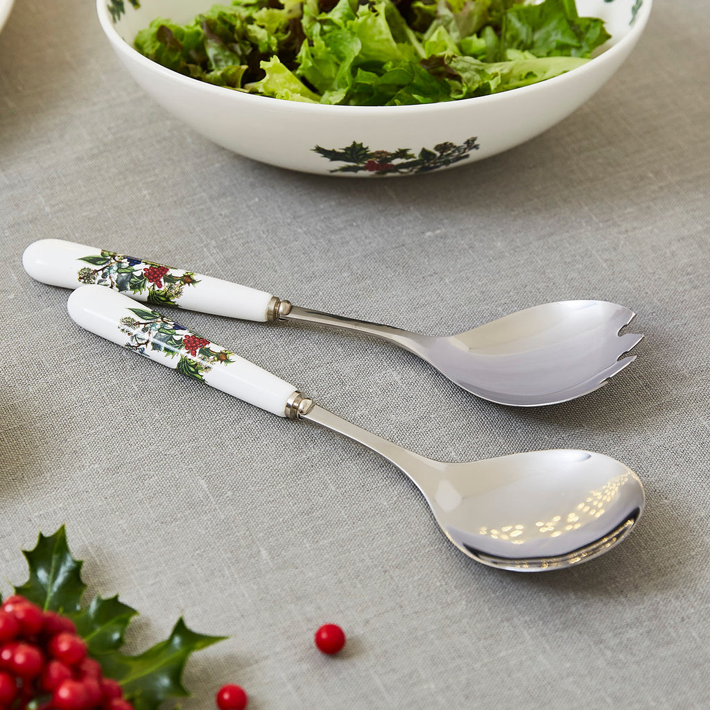 Portmeirion Holly and Ivy Set of 2 Salad Servers