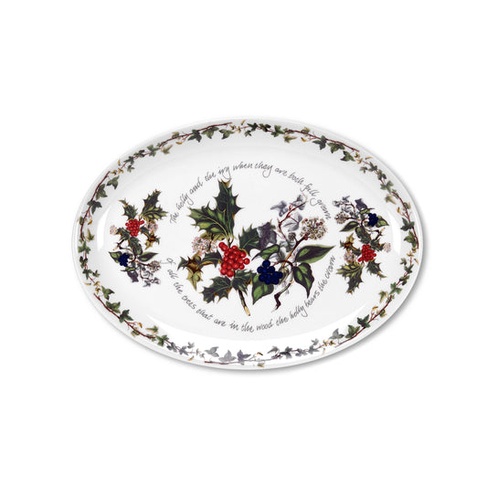 Portemirion Holly and Ivy Oval Platter 33cm
