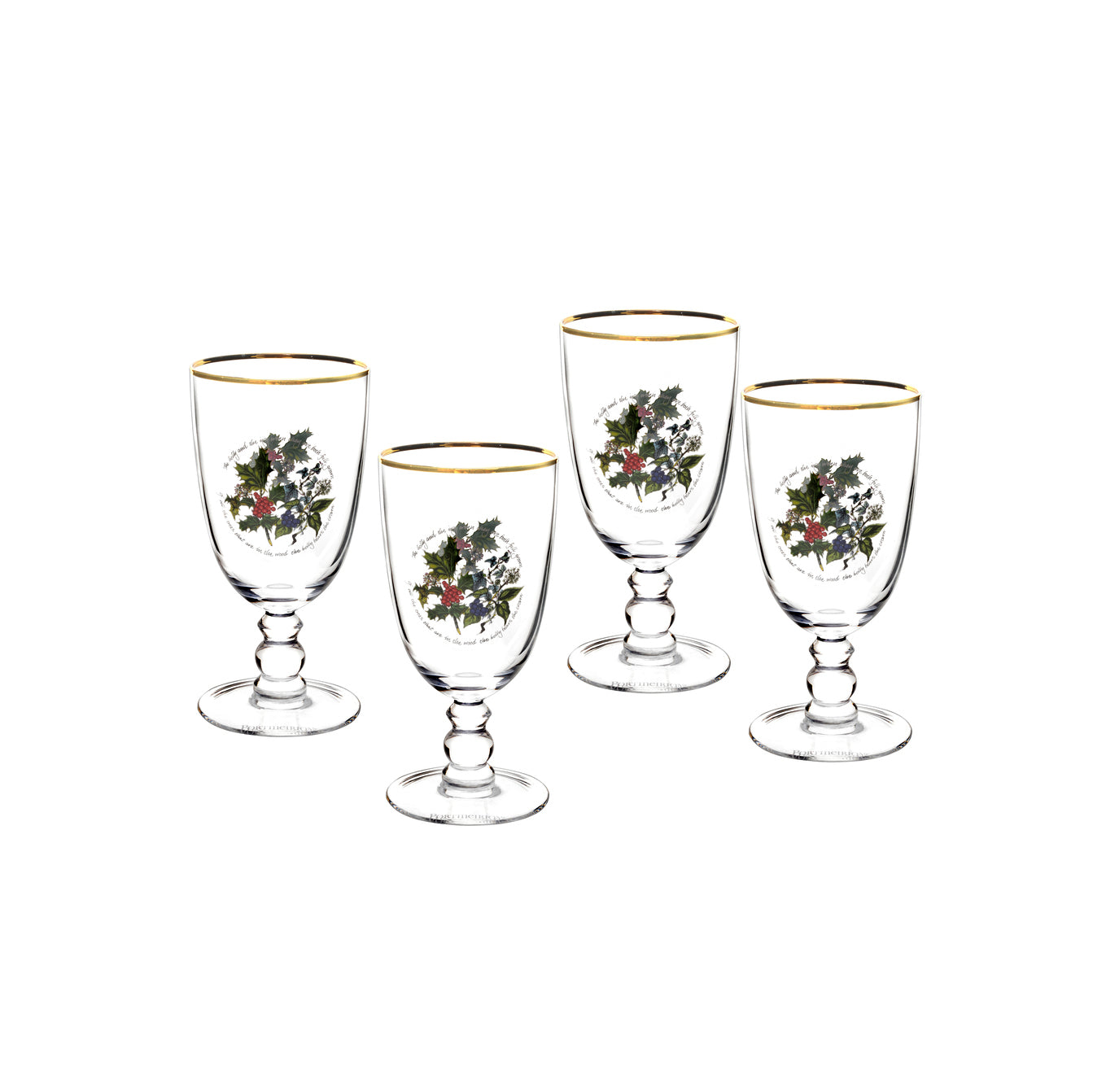 Portmeirion Holly and Ivy Goblets Set of 4