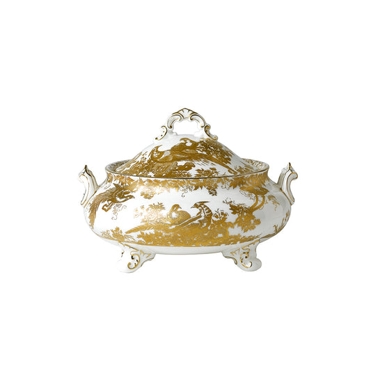 Royal Crown Derby Aves Gold Covered Vegetable Dish 1.7L