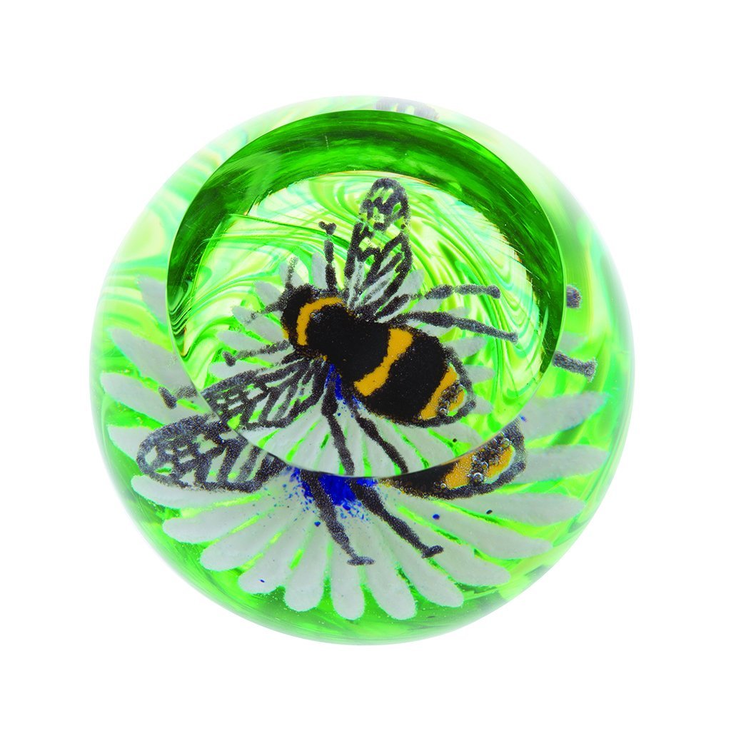 Caithness Glass Bee on a Flower Paperweight-Paperweights-Goviers