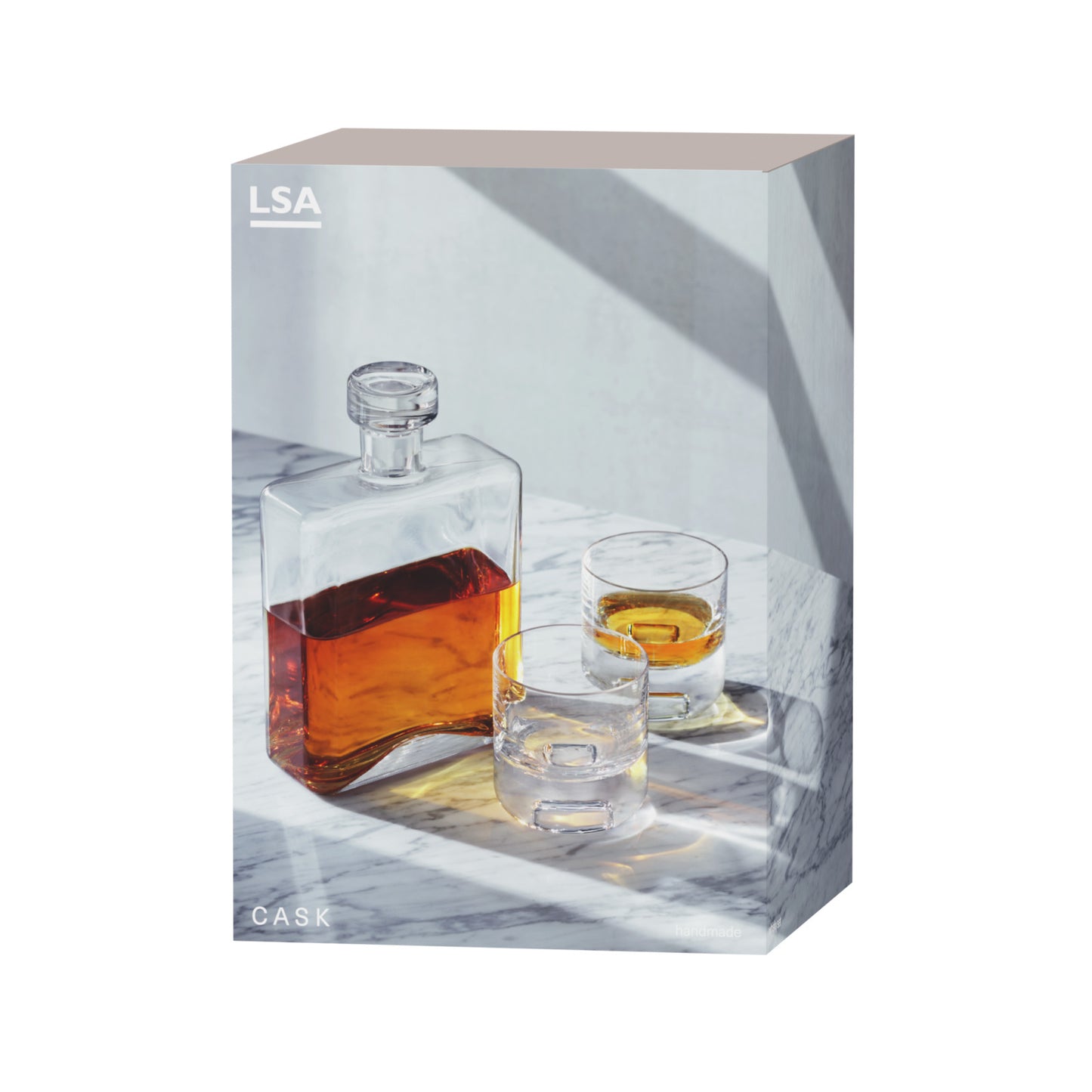 LSA Glass Cask Whisky Square Decanter 1L