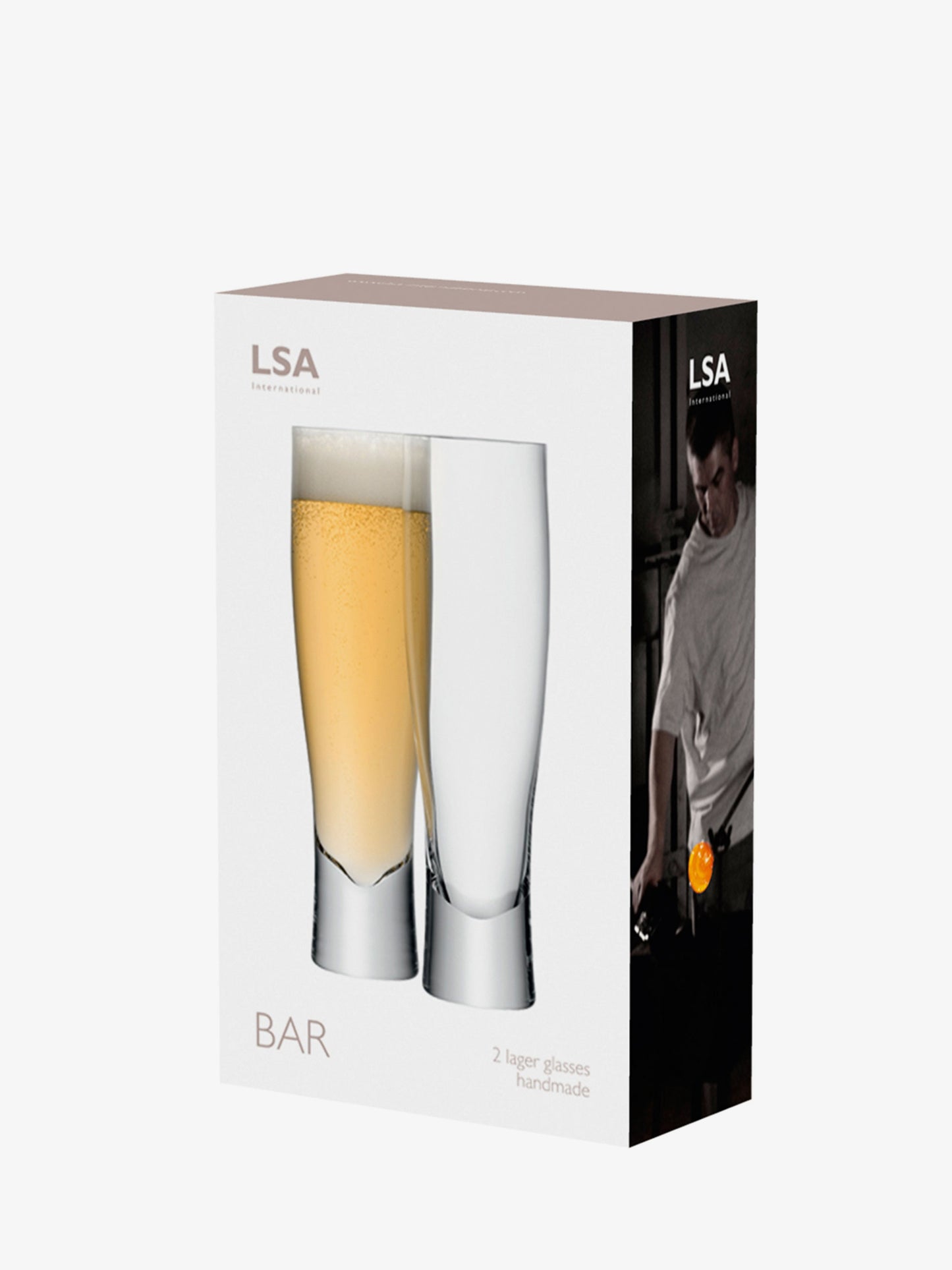 LSA Glass Bar Lager Glass 550ml Set of 2