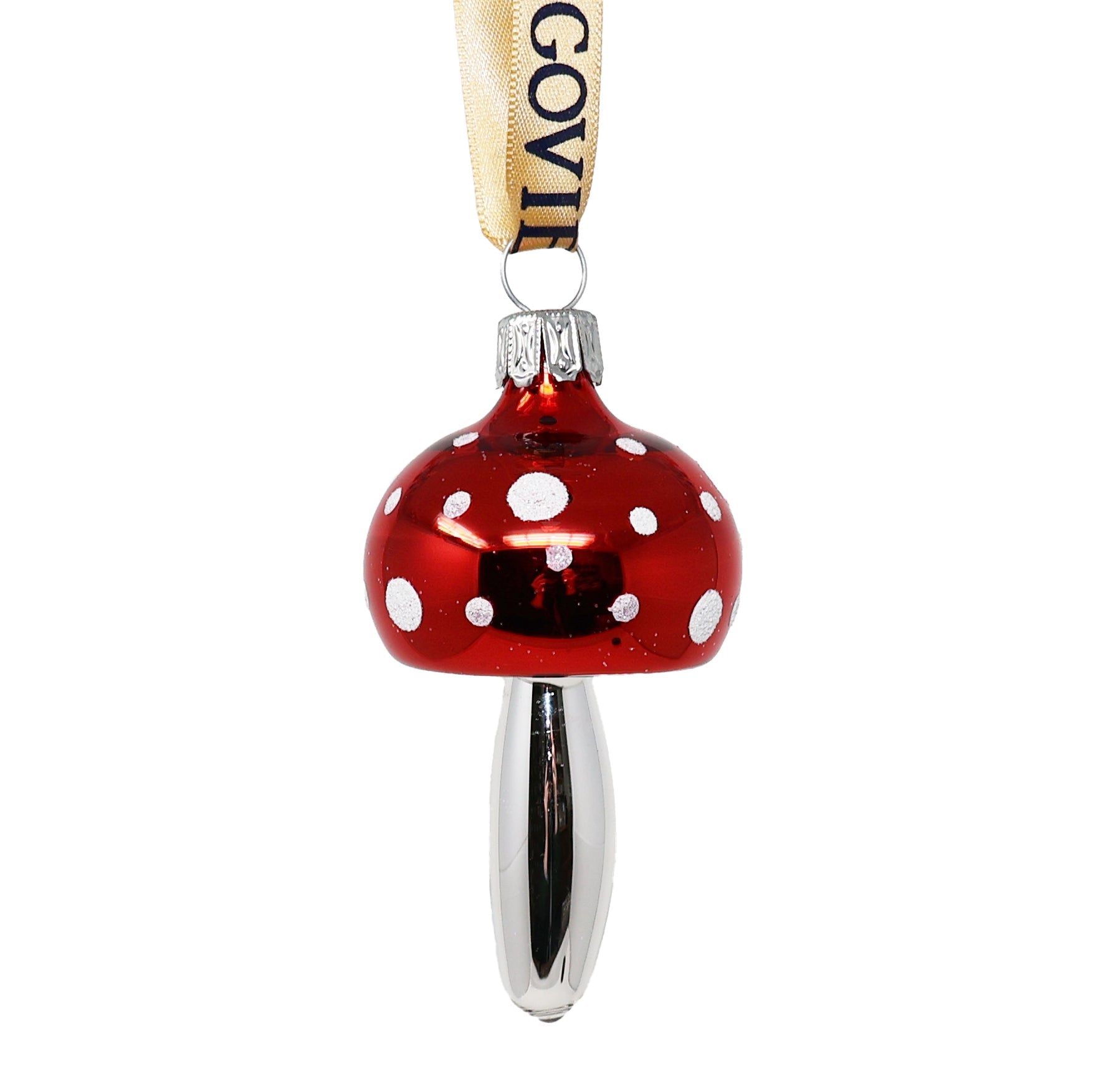 Hand Blown Glass Mushroom Ornament Set of 4