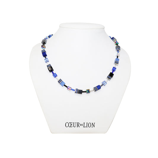 Coeur De Lion Geocube Blue Grey Necklace