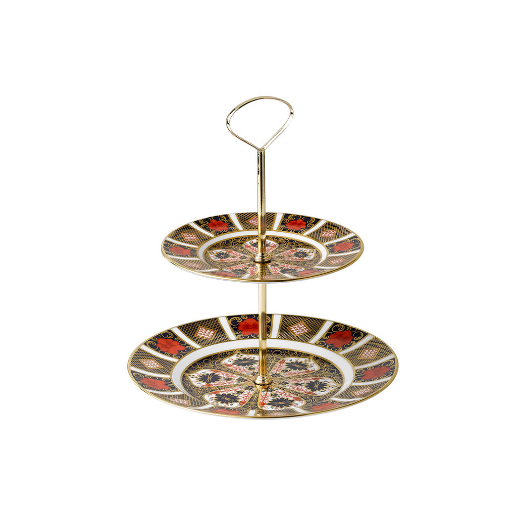 Royal Crown Derby Old Imari 2 Tier Cake Stand