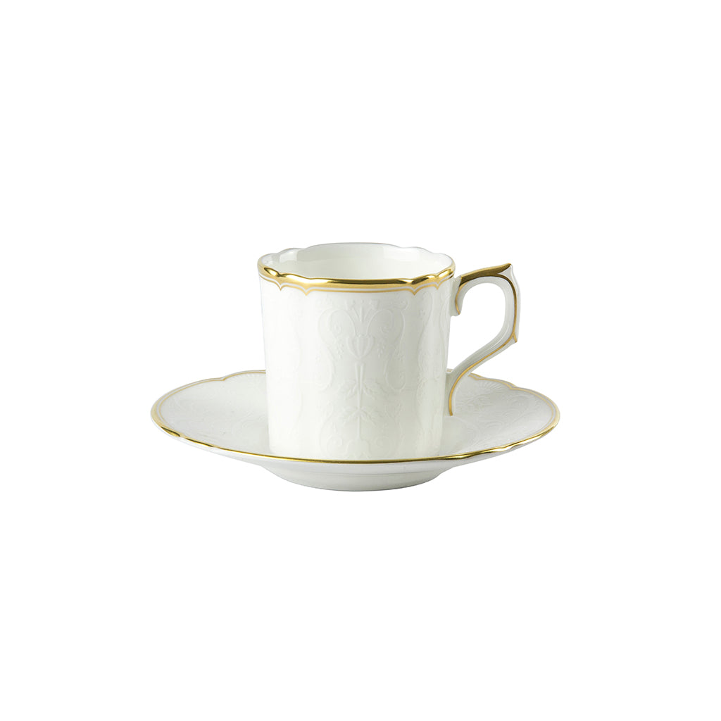 Royal Crown Derby Darley Abbey Pure Gold Coffee Cup and Saucer Set of 6
