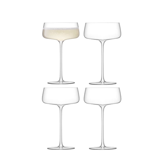 LSA Glass Metropolitan Champagne Saucer 300ml Set of 4