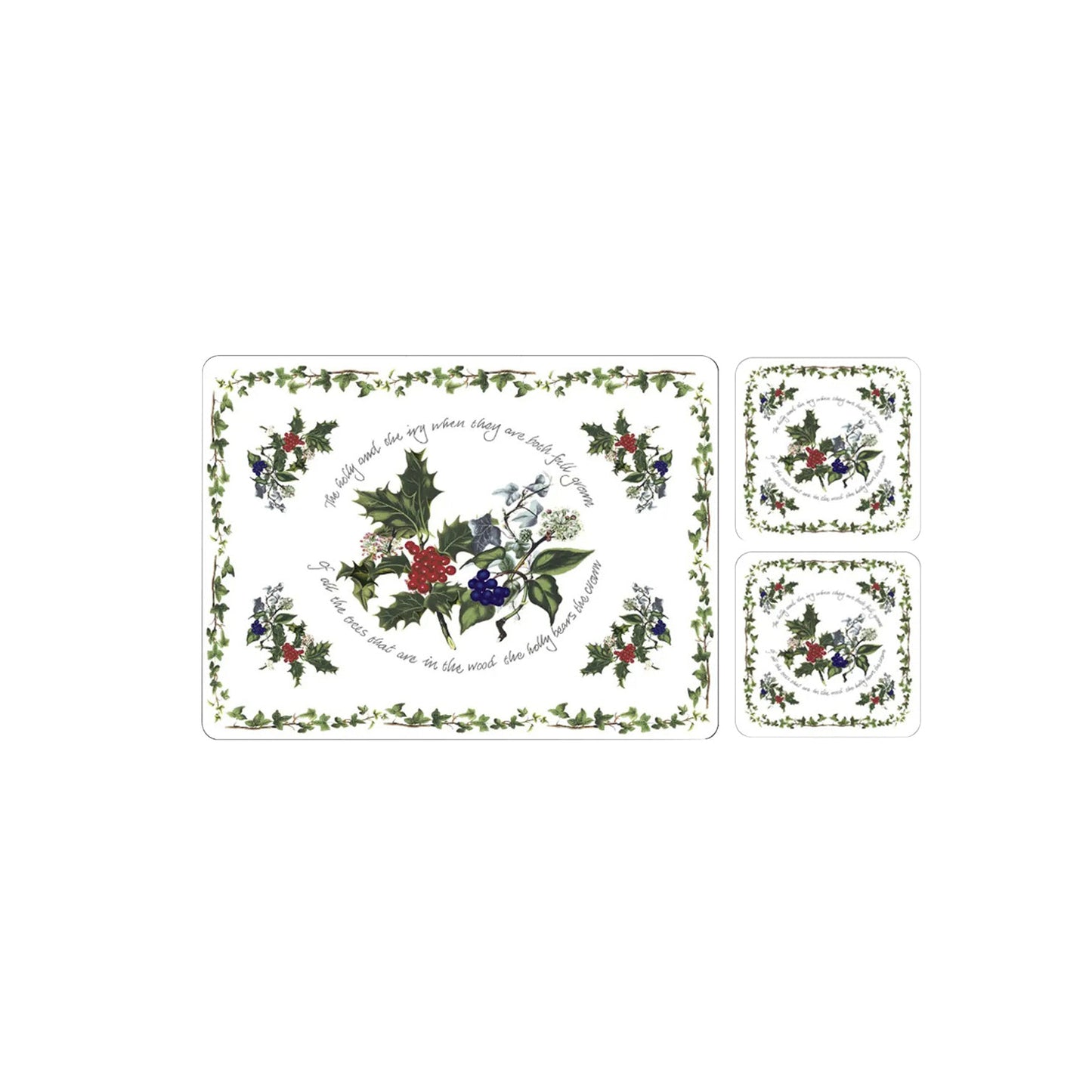Pimpernel The Holly & The Ivy,  6 Placemats with 6 Coasters