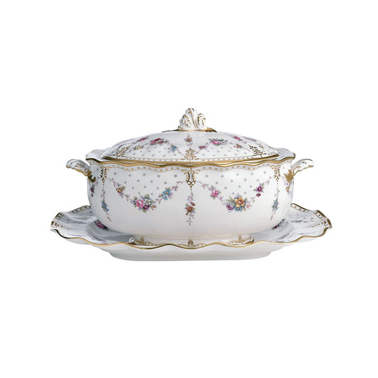 Royal Crown Derby Royal Antoinette Soup Tureen Stand 35cm