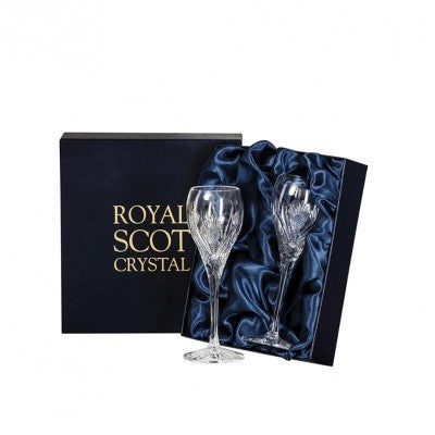 Royal Scot Crystal Scottish Thistle Set of 2 Port / Sherry Glasses