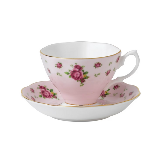 Royal Albert New Country Roses Pink Vintage Teacup and Saucer Gift Boxed