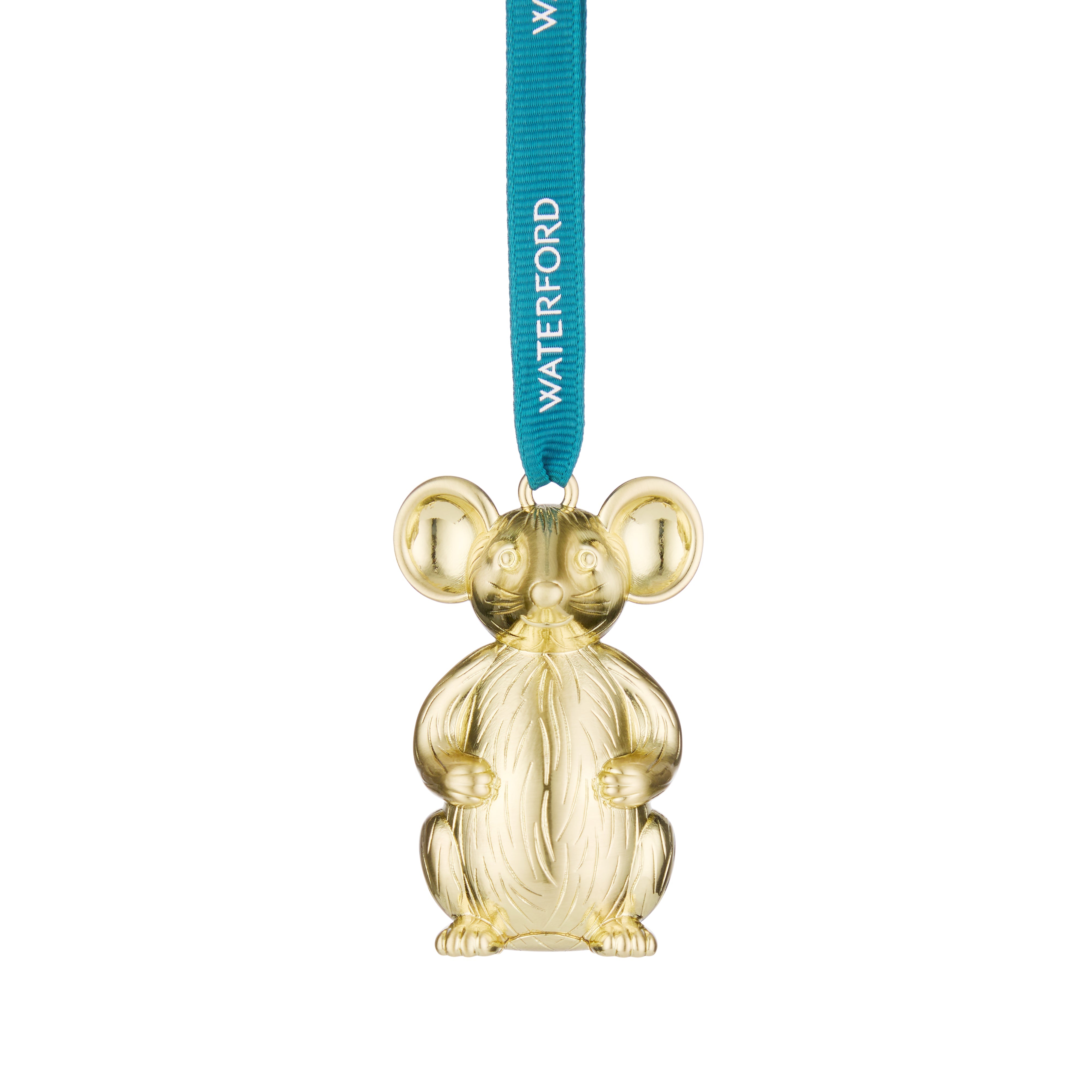 Waterford Christmas Metal Mouse Golden Ornament