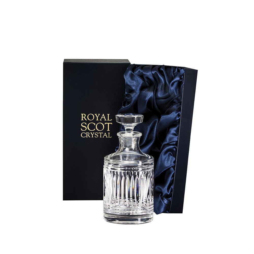 Royal Scot Crystal Art Deco Single Malt Round Spirit Decanter