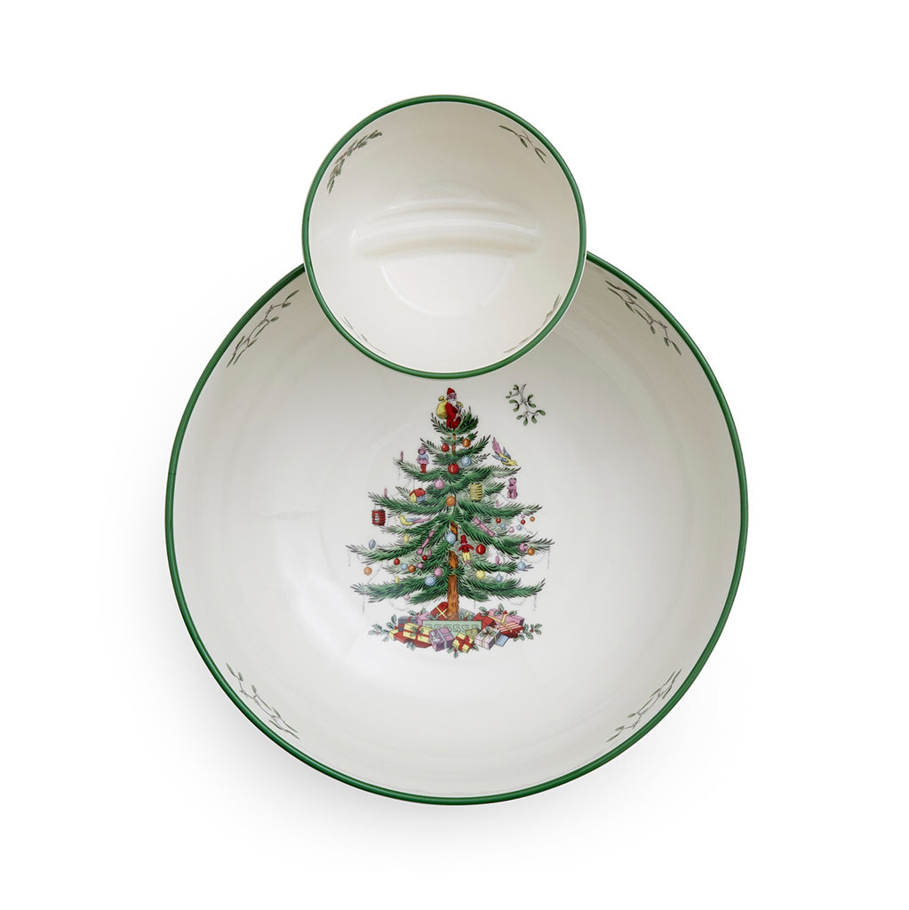 Spode Christmas Tree Tiered Chip n Dip
