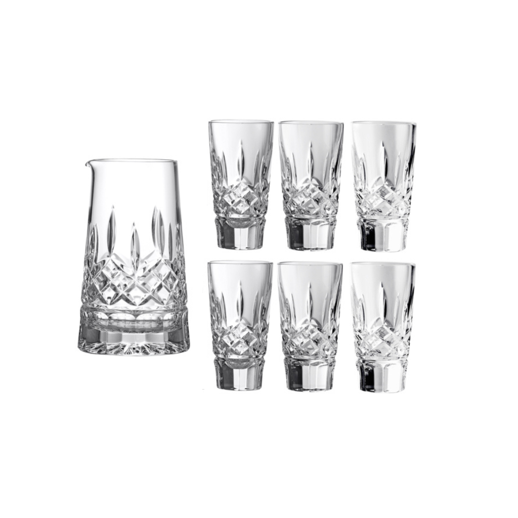 Waterford Crystal Lismore Pitcher and Shot Glass Set