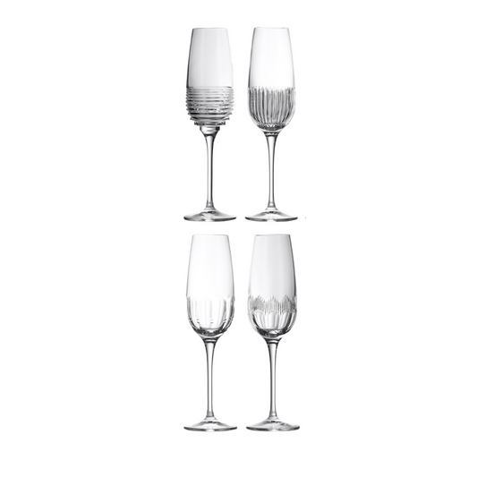 Waterford Crystal Mixology Champagne Flute Mixed Set of 4