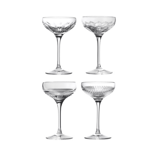 Waterford Crystal Mixology Coupe Glass Mixed Set of 4