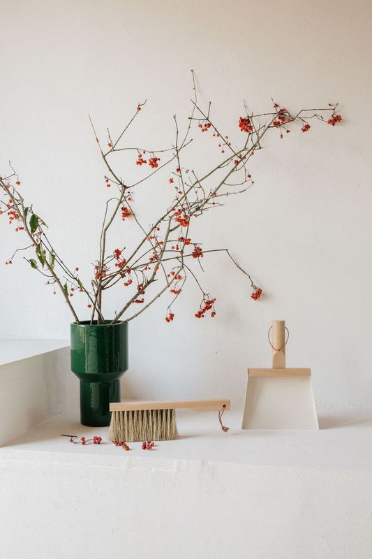 Andree Jardin Hand Brush & Dustpan set, Natural, White-Home-Goviers