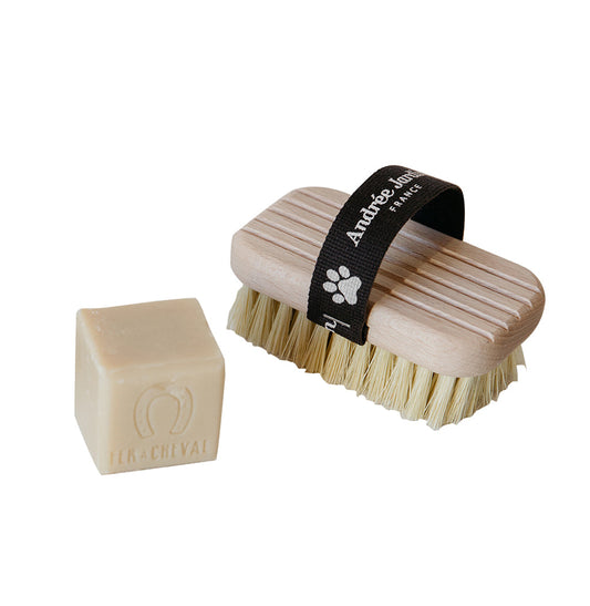 Andree Jardin Pet Bath & Massage brush with Marseille natural soap-Goviers