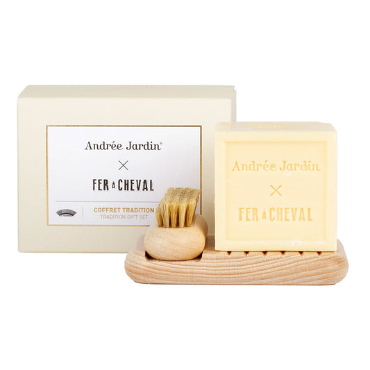 Andree Jardin Soap set Vegetable soap, Dish, nail brush, beech wood-Home-Goviers