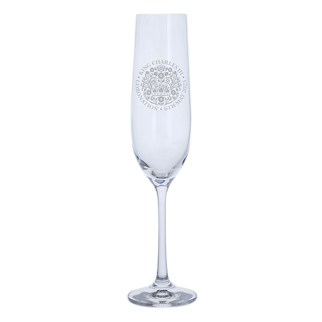 Dartington Coronation Emblem Champagne Glass-Crystal-Goviers