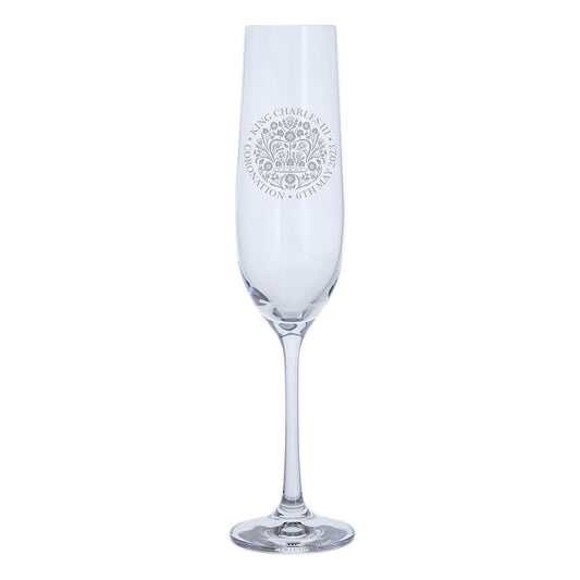 Dartington Coronation Emblem Champagne Glass-Crystal-Goviers