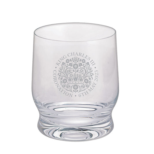 Dartington Coronation Emblem Tumbler Glass-Crystal-Goviers