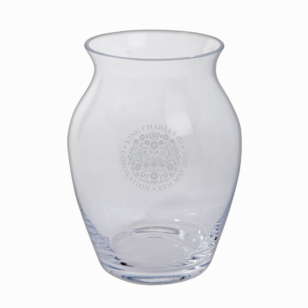 Dartington Coronation Emblem Vase-Crystal-Goviers