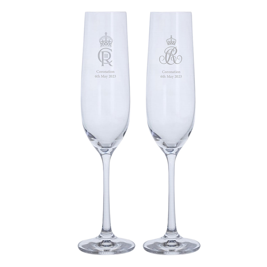 Dartington Coronation Flute Champagne Pair-Crystal-Goviers
