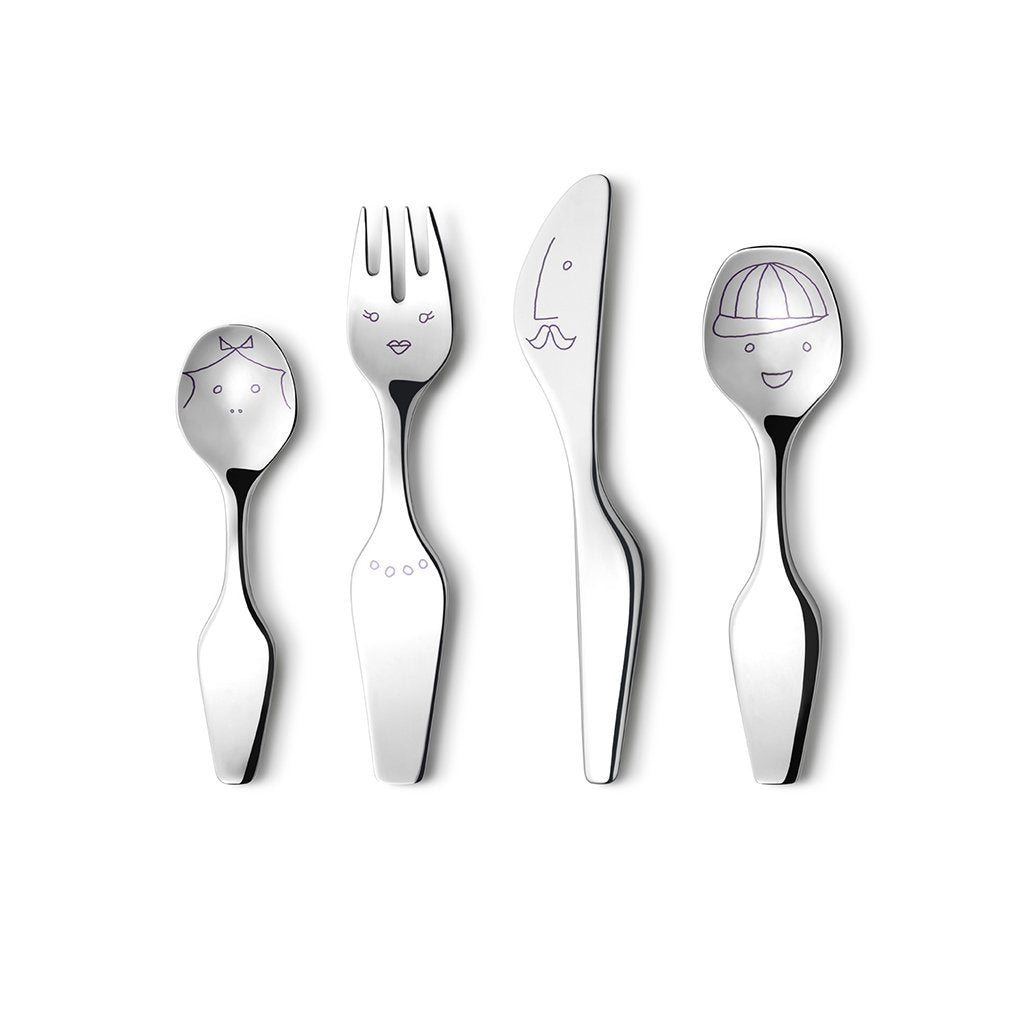 Georg Jensen Twist Family Child Cutlery Set 4 Pieces-Home Accessories-Goviers
