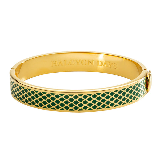 Halcyon Days Salamander Emerald Gold Hinged Bangle-Goviers
