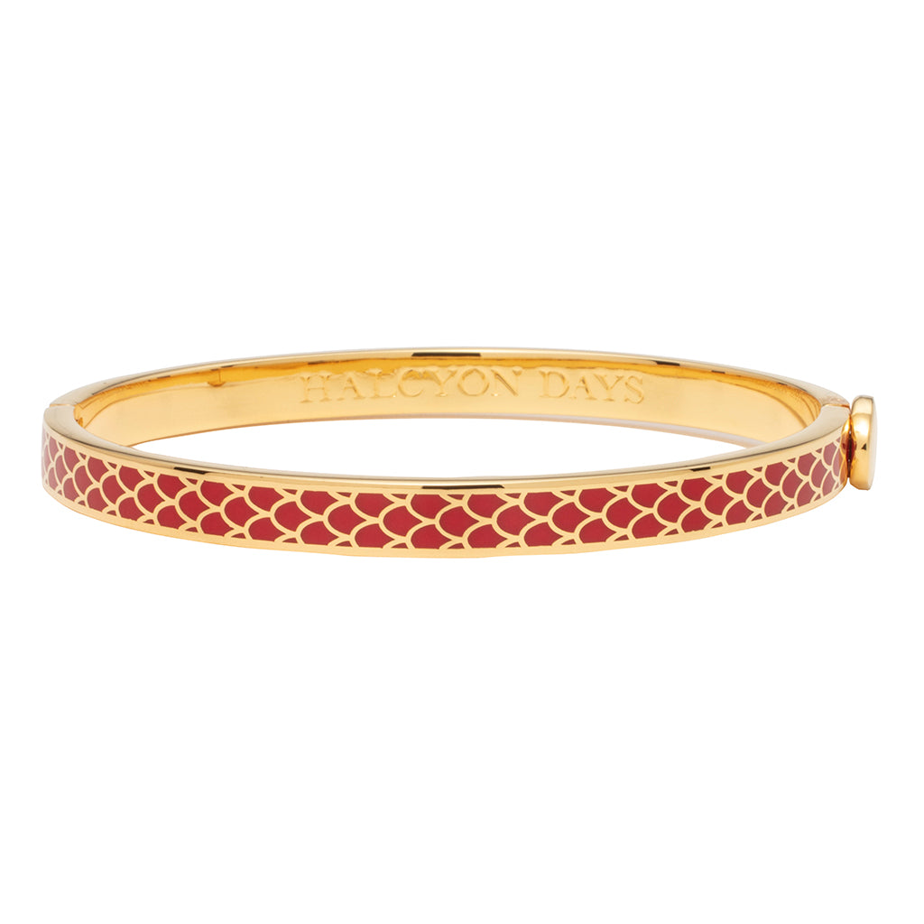 Halcyon Days Salamander Red/Gold Hinged Bangle 6mm-Goviers